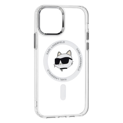 MagSafe Case for Apple iPhone 12 / 12 Pro, Karl Lagerfeld, IML Metal Choupette's Head, White