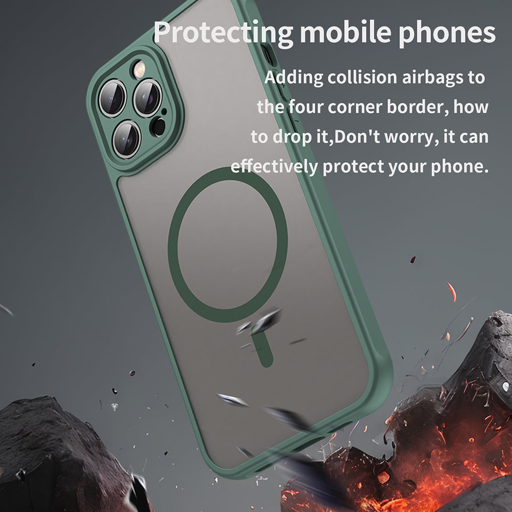 MagSafe Case for Apple iPhone 12 Pro Max, Techsuit, HaloFrost II, Green