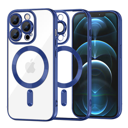 MagSafe Case for Apple iPhone 12 Pro Max, Techsuit, Luxury Crystal, Dark Blue