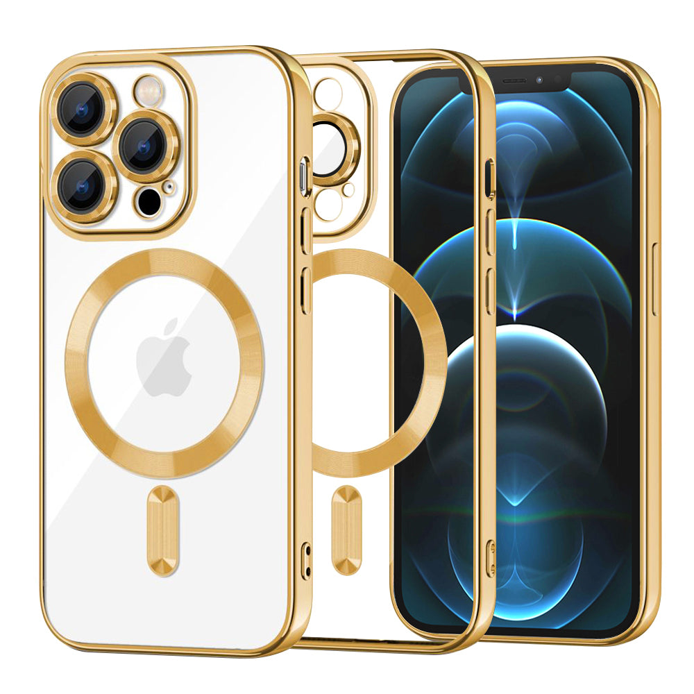 MagSafe Case for Apple iPhone 12 Pro Max, Techsuit, Luxury Crystal, Gold