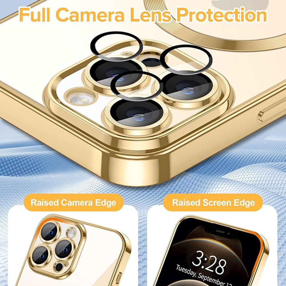 MagSafe Case for Apple iPhone 12 Pro Max, Techsuit, Luxury Crystal, Gold