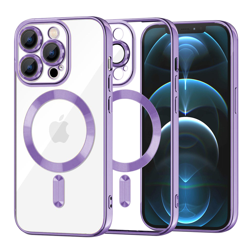 MagSafe Case for Apple iPhone 12 Pro Max, Techsuit, Luxury Crystal, Light Purple