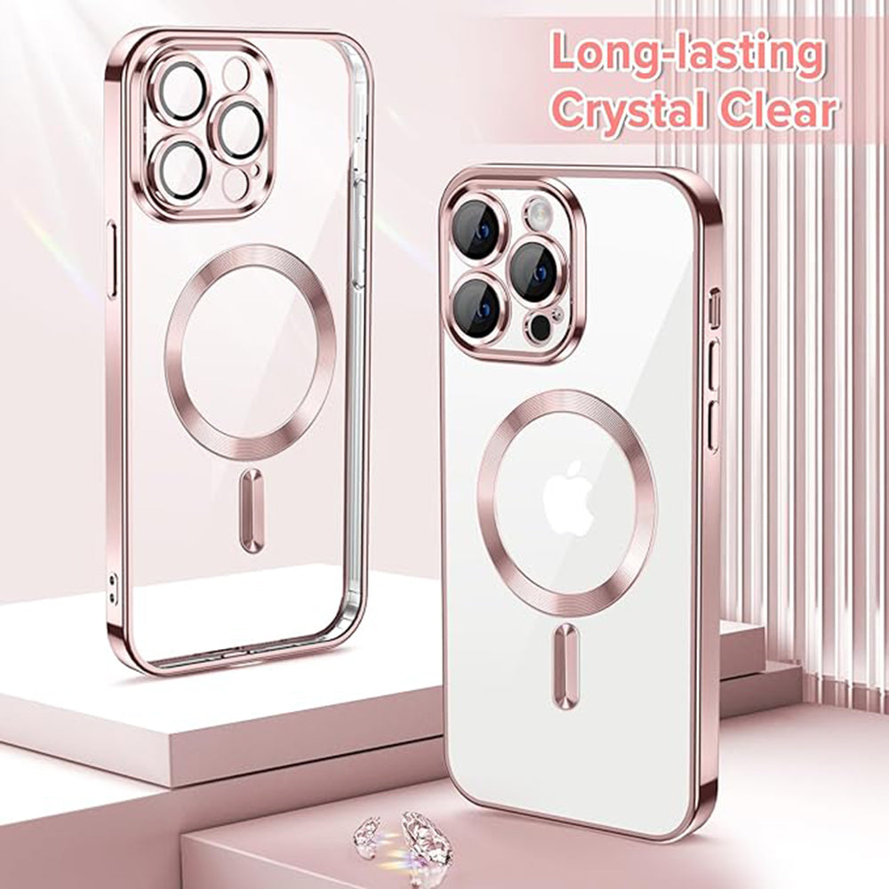 MagSafe Case for Apple iPhone 12 Pro Max, Techsuit, Luxury Crystal, Pink