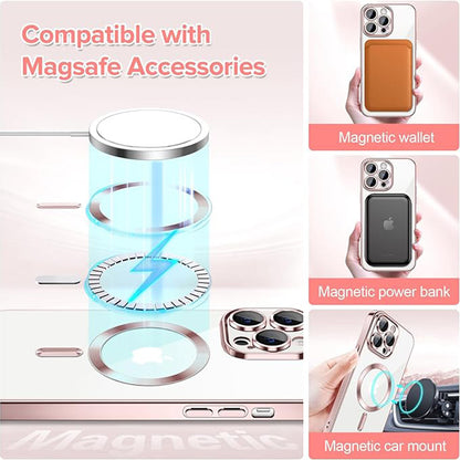 MagSafe Case for Apple iPhone 12 Pro Max, Techsuit, Luxury Crystal, Pink