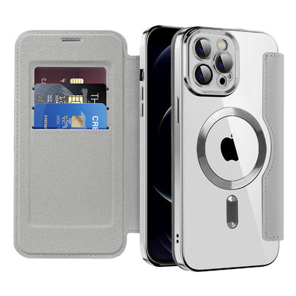 MagSafe Case for Apple iPhone 12 Pro Max, Techsuit, SmartMag Book, Gray