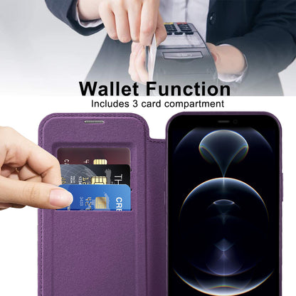 MagSafe Case for Apple iPhone 12 Pro Max, Techsuit, SmartMag Book, Purple