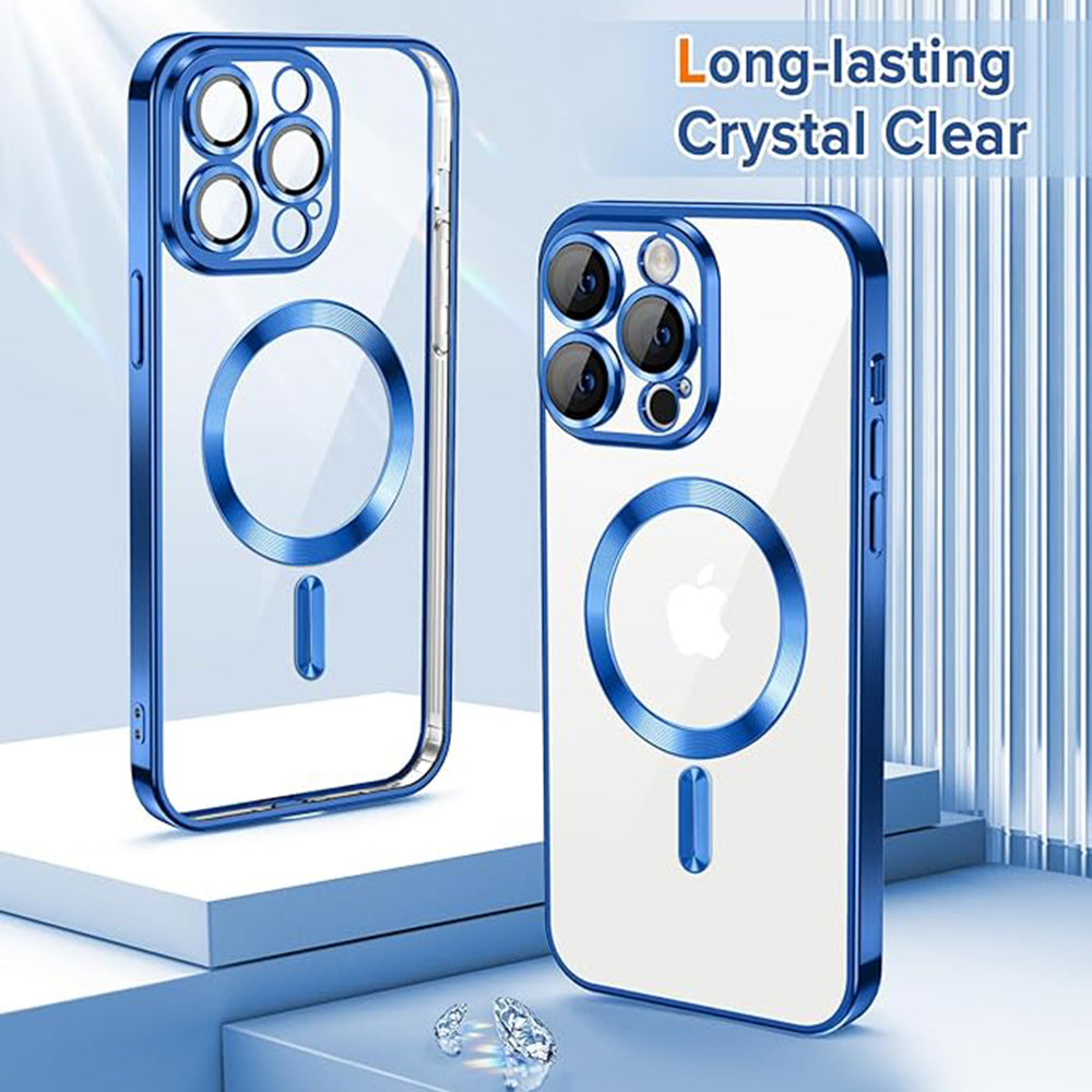 MagSafe Case for Apple iPhone 12 Pro, Techsuit, Luxury Crystal, Dark Blue