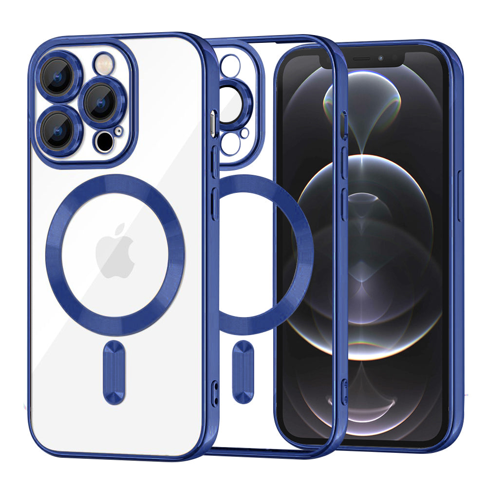 MagSafe Case for Apple iPhone 12 Pro, Techsuit, Luxury Crystal, Dark Blue