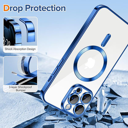 MagSafe Case for Apple iPhone 12 Pro, Techsuit, Luxury Crystal, Dark Blue