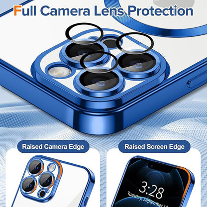MagSafe Case for Apple iPhone 12 Pro, Techsuit, Luxury Crystal, Dark Blue