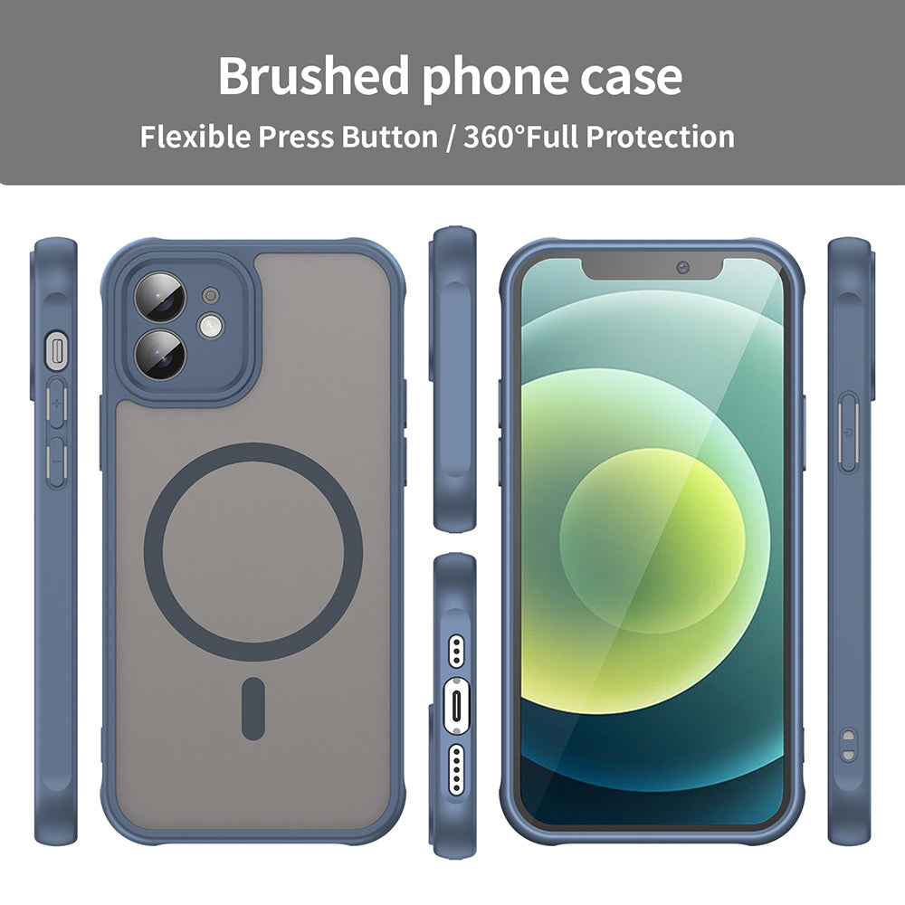 MagSafe Case for Apple iPhone 12, Techsuit, HaloFrost II, Navy Blue