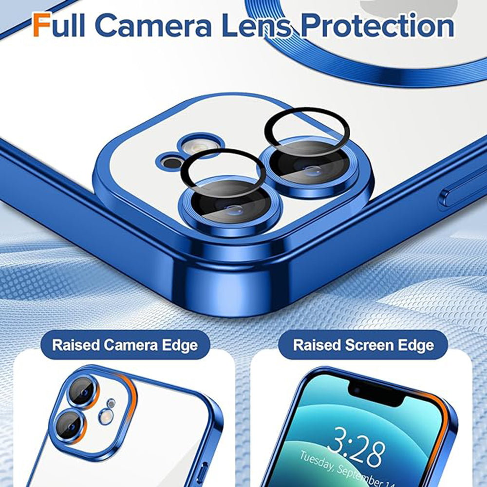 MagSafe Case for Apple iPhone 12, Techsuit, Luxury Crystal, Dark Blue