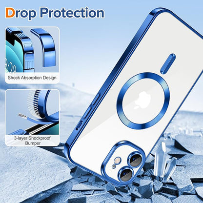 MagSafe Case for Apple iPhone 12, Techsuit, Luxury Crystal, Dark Blue