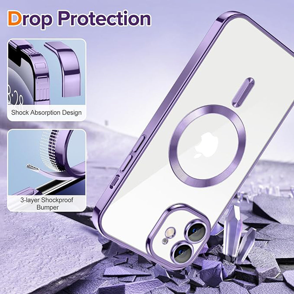 MagSafe Case for Apple iPhone 12, Techsuit, Luxury Crystal, Light Purple
