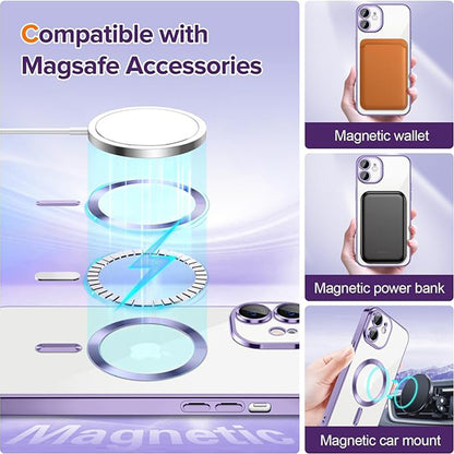 MagSafe Case for Apple iPhone 12, Techsuit, Luxury Crystal, Light Purple