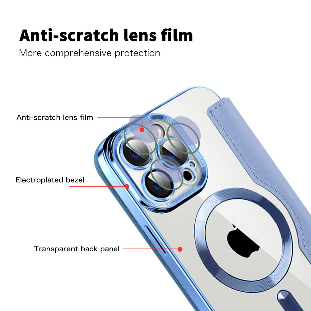MagSafe Case for Apple iPhone 13 Pro Max, Techsuit, SmartMag Book, Blue