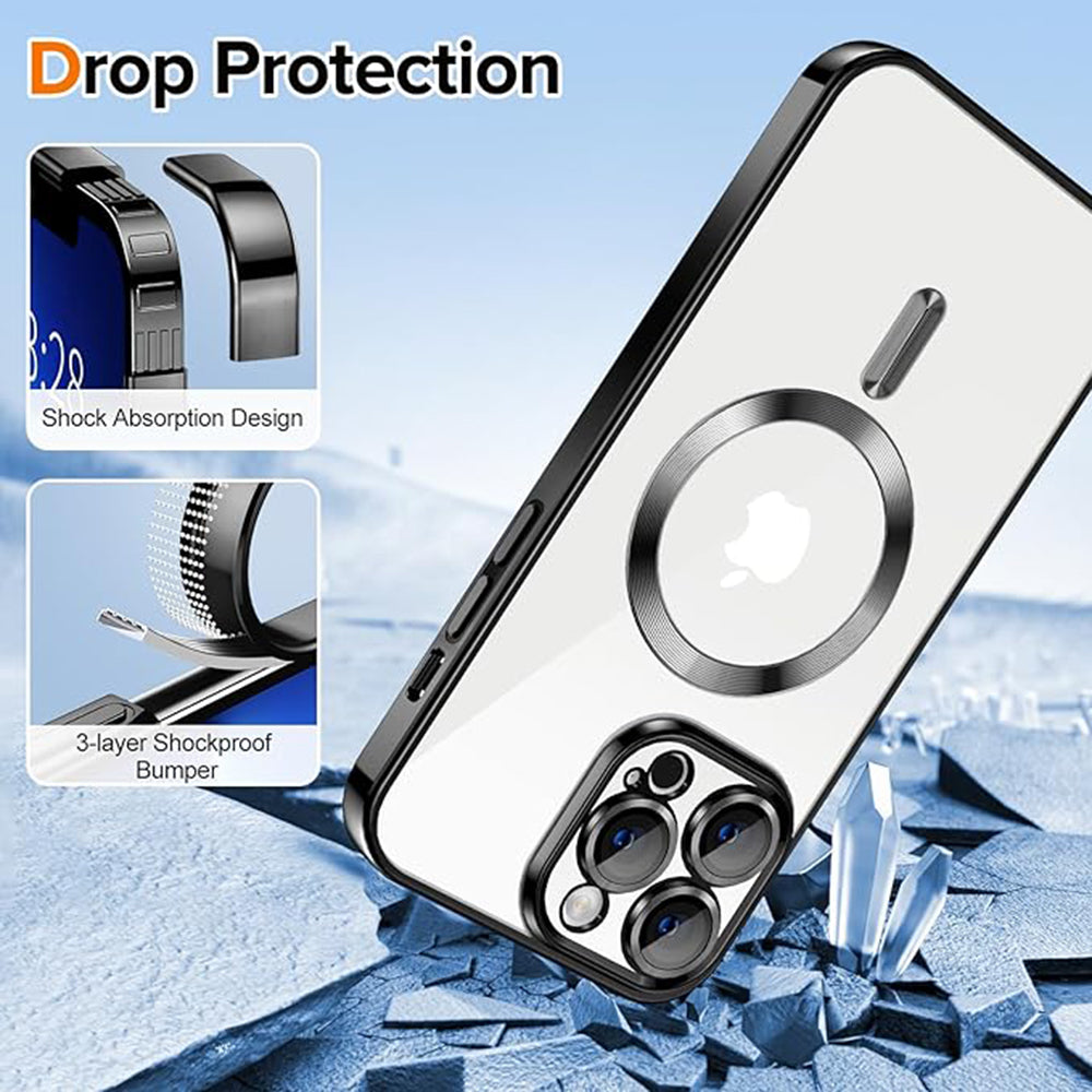 MagSafe Case for Apple iPhone 13 Pro, Techsuit, Luxury Crystal, Black