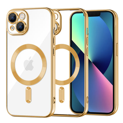 MagSafe Case for Apple iPhone 13, Techsuit, Luxury Crystal, Gold
