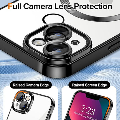 MagSafe Case for Apple iPhone 13, Techsuit, Luxury Crystal, Black