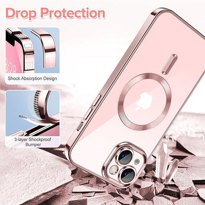 MagSafe Case for Apple iPhone 13, Techsuit, Luxury Crystal, Pink