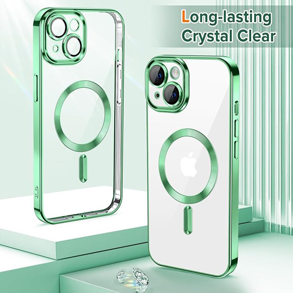 MagSafe Case for Apple iPhone 13, Techsuit, Luxury Crystal, Light Green