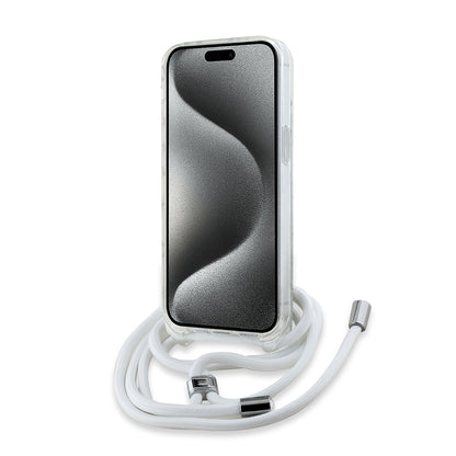 MagSafe Case for Apple iPhone 14, Karl Lagerfeld, IML Crossbody Choupette's Head with Strap, Transparent