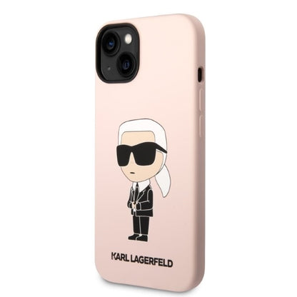 MagSafe Case for Apple iPhone 14 Plus, Karl Lagerfeld, Ikonik Karl Silicone, Pink