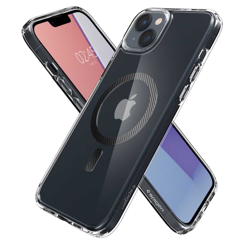MagSafe Case for Apple iPhone 14 Plus, Spigen, Ultra Hybrid Carbon, Transparent