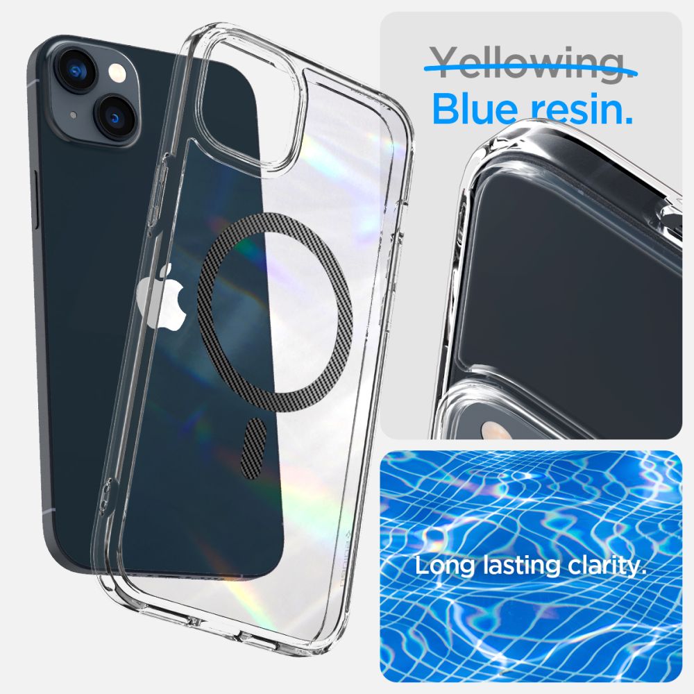 MagSafe Case for Apple iPhone 14 Plus, Spigen, Ultra Hybrid Carbon, Transparent