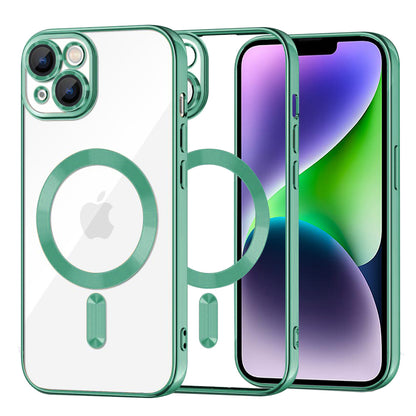 MagSafe Case for Apple iPhone 14 Plus, Techsuit, Luxury Crystal, Light Green