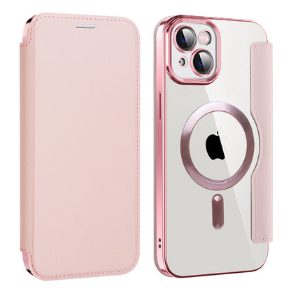 MagSafe Case for Apple iPhone 14 Plus, Techsuit, SmartMag Book, Pink