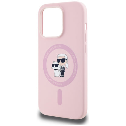 MagSafe Case for Apple iPhone 14 Pro, Karl Lagerfeld, Karl & Choupette Silicone, Pink