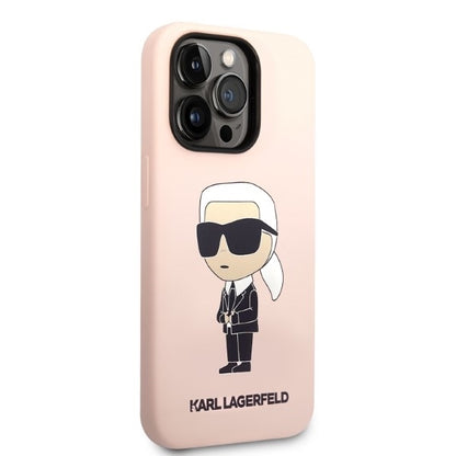 MagSafe Case for Apple iPhone 14 Pro Max, Karl Lagerfeld, Ikonik Karl Silicone, Pink