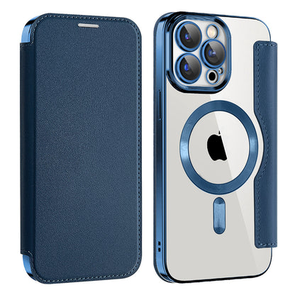MagSafe Case for Apple iPhone 14 Pro Max, Techsuit, SmartMag Book, Blue
