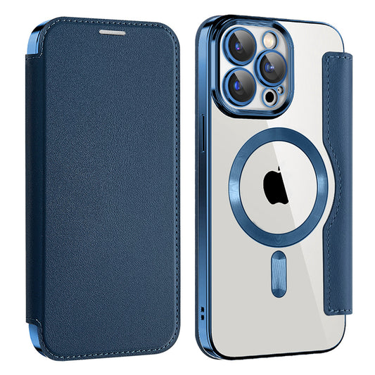 MagSafe Case for Apple iPhone 14 Pro Max, Techsuit, SmartMag Book, Blue