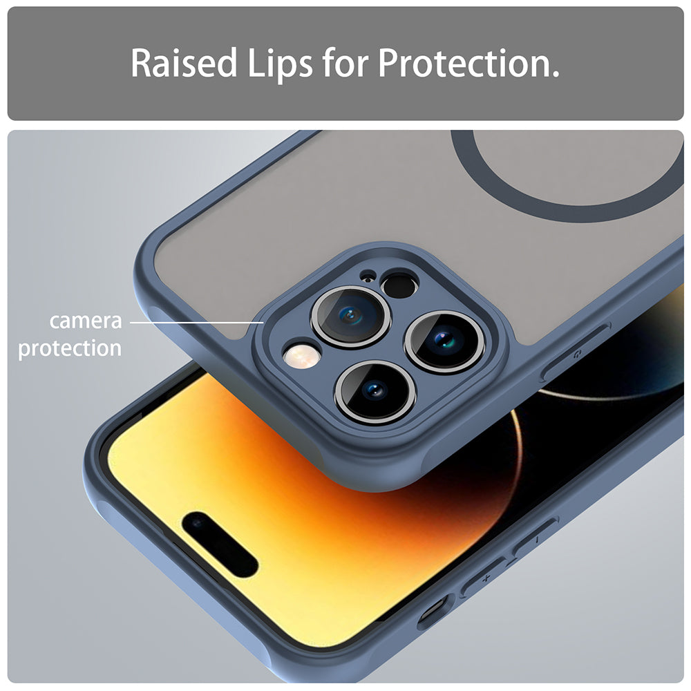 MagSafe Case for Apple iPhone 14 Pro, Techsuit, HaloFrost II, Navy Blue