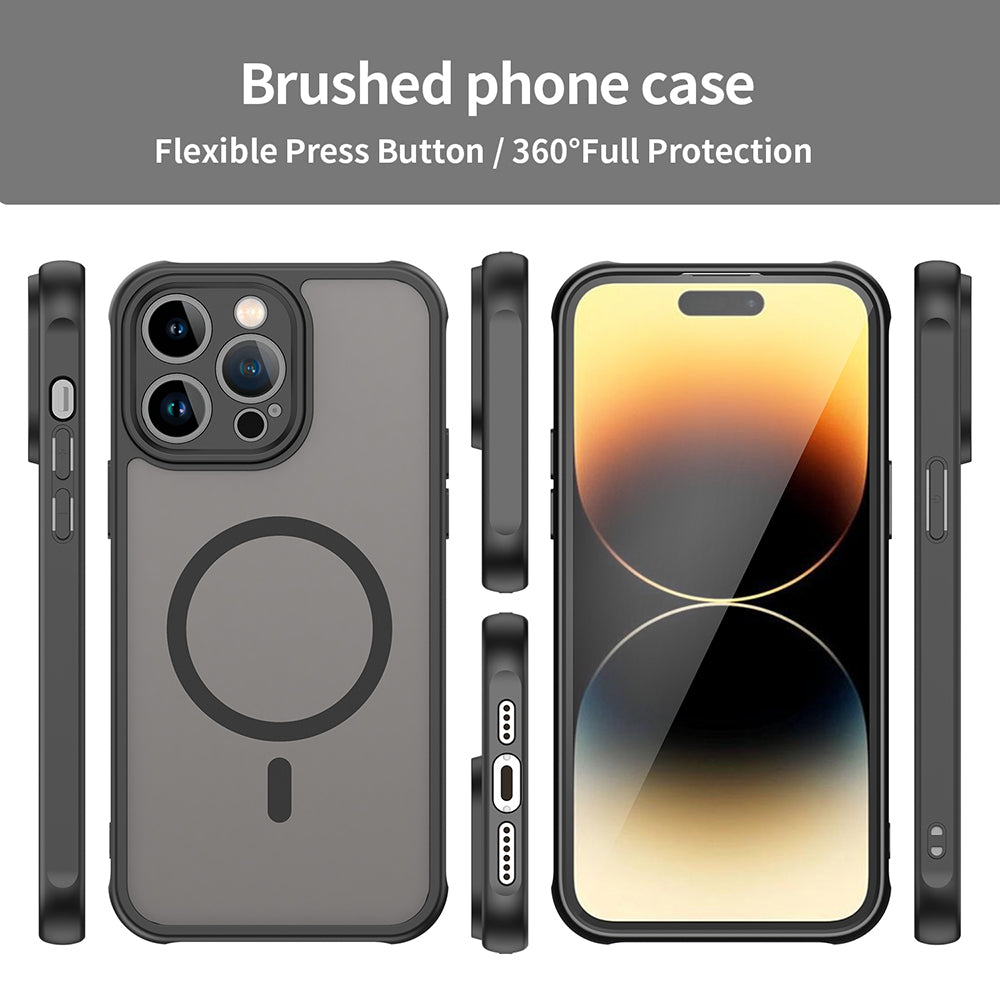 MagSafe Case for Apple iPhone 14 Pro, Techsuit, HaloFrost II, Black