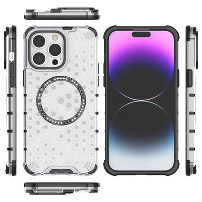 MagSafe Case for Apple iPhone 14 Pro, Techsuit, HoneyComb Shield, Black