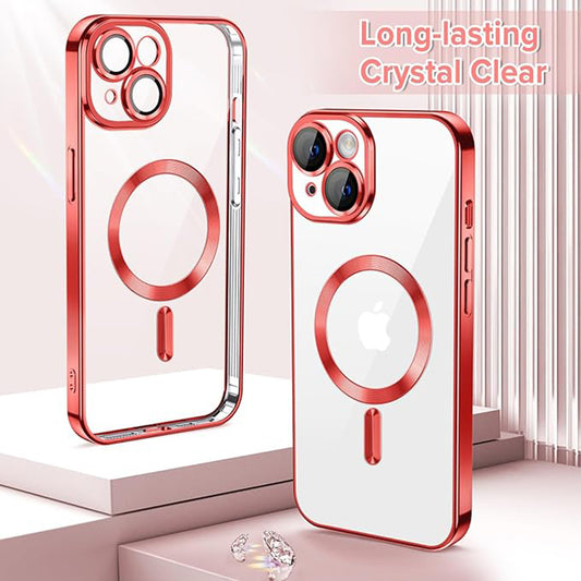 MagSafe Case for Apple iPhone 14, Techsuit, Luxury Crystal, Red