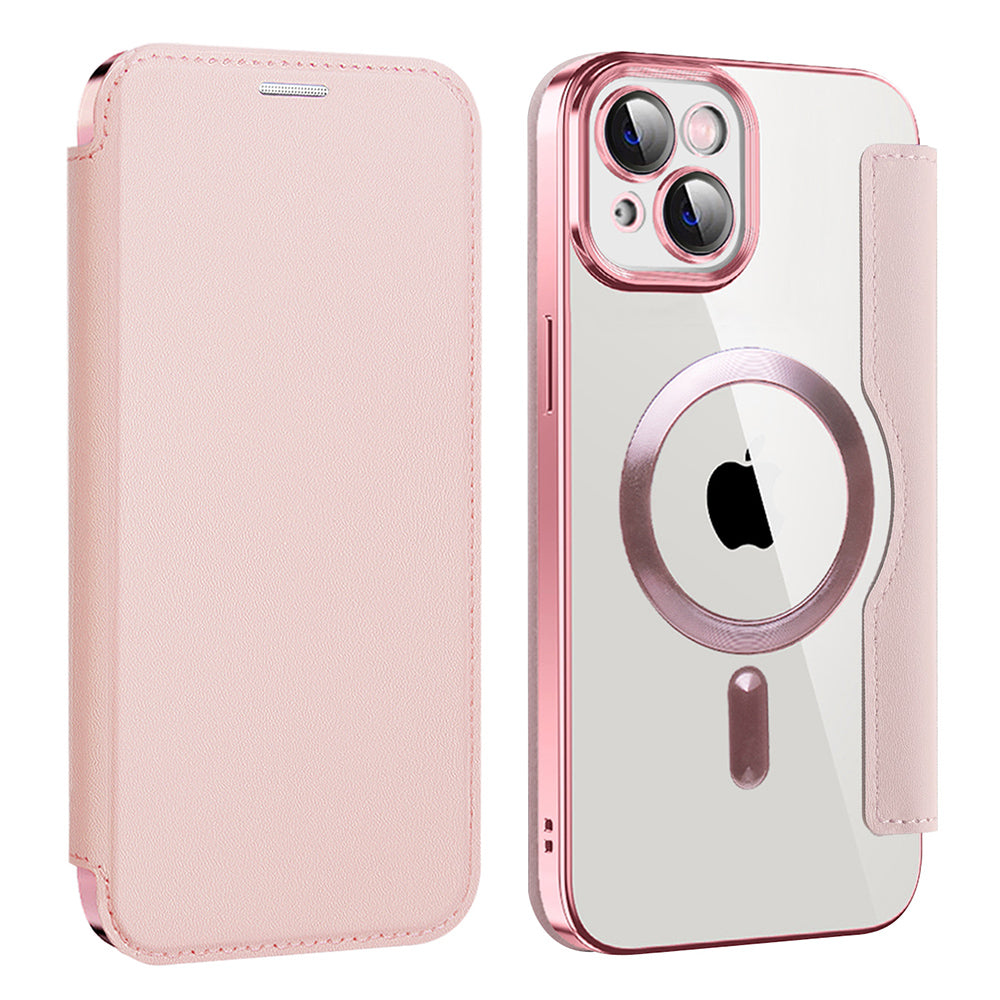 MagSafe Case for Apple iPhone 14, Techsuit, SmartMag Book, Pink