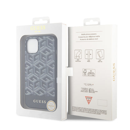 MagSafe Case for Apple iPhone 15, Guess, GCube Stripes, Black