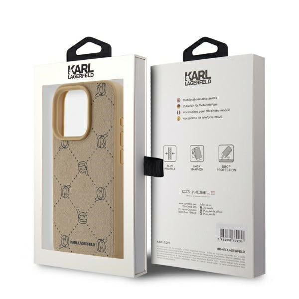 MagSafe Case for Apple iPhone 15 Pro, Karl Lagerfeld, Karl's Head, Beige