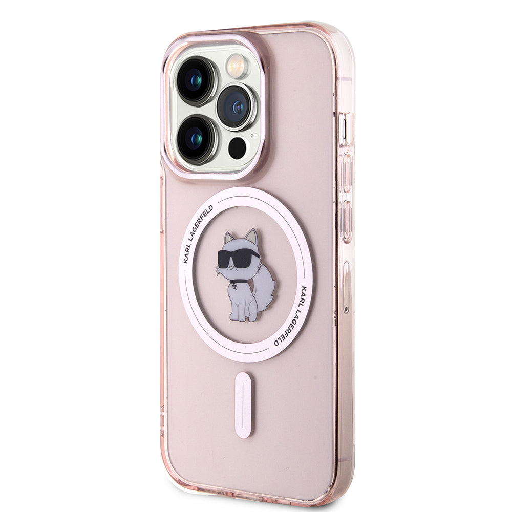 MagSafe Case for Apple iPhone 15 Pro Max, Karl Lagerfeld, IML Choupette, Pink