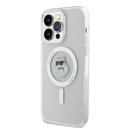 MagSafe Case for Apple iPhone 15 Pro Max, Karl Lagerfeld, IML Choupette, Transparent