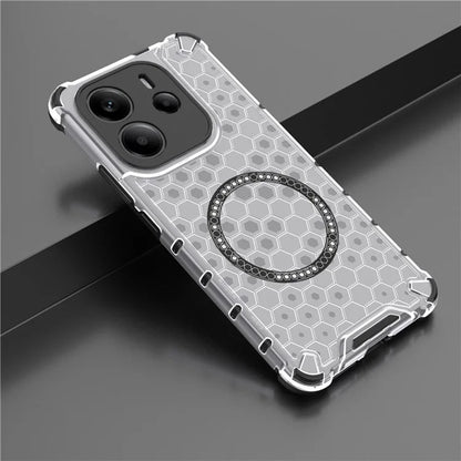 MagSafe Case for Apple iPhone 15 Pro Max, Techsuit, HoneyComb Shield, White