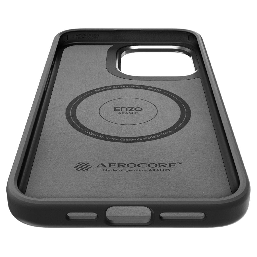 MagSafe Case for Apple iPhone 15 Pro, Spigen, Enzo Aramid, Matte Black