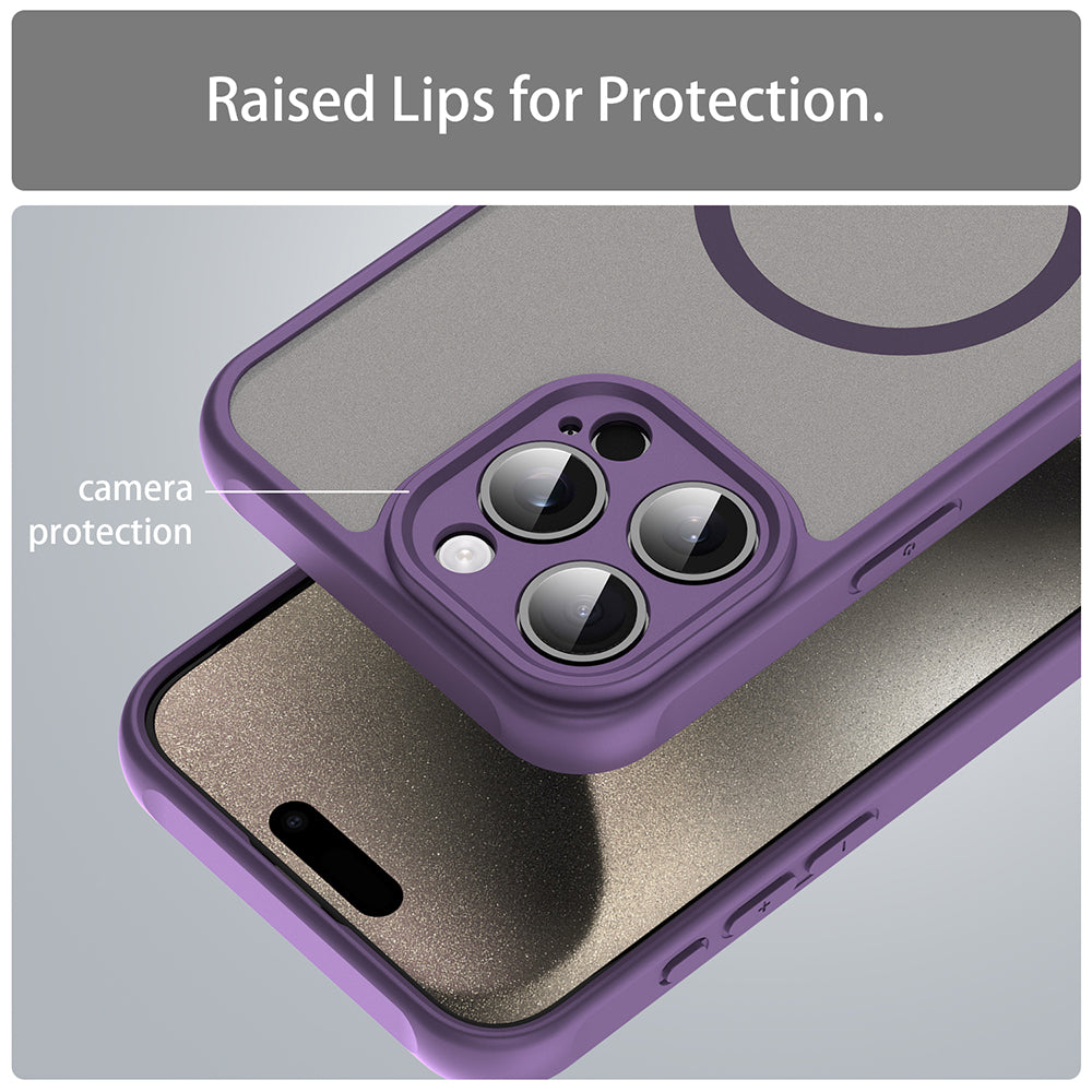 MagSafe Case for Apple iPhone 15 Pro, Techsuit, HaloFrost II, Purple