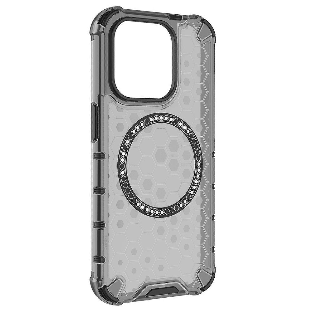 MagSafe Case for Apple iPhone 15 Pro, Techsuit, HoneyComb Shield, Black