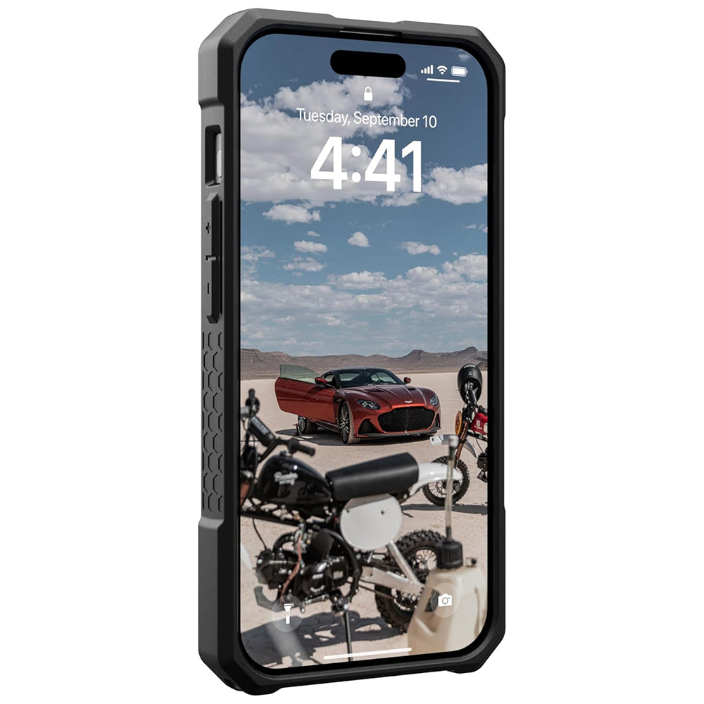 MagSafe Case for Apple iPhone 15 Pro, Urban Armor Gear, Monarch Pro Kevlar, Black