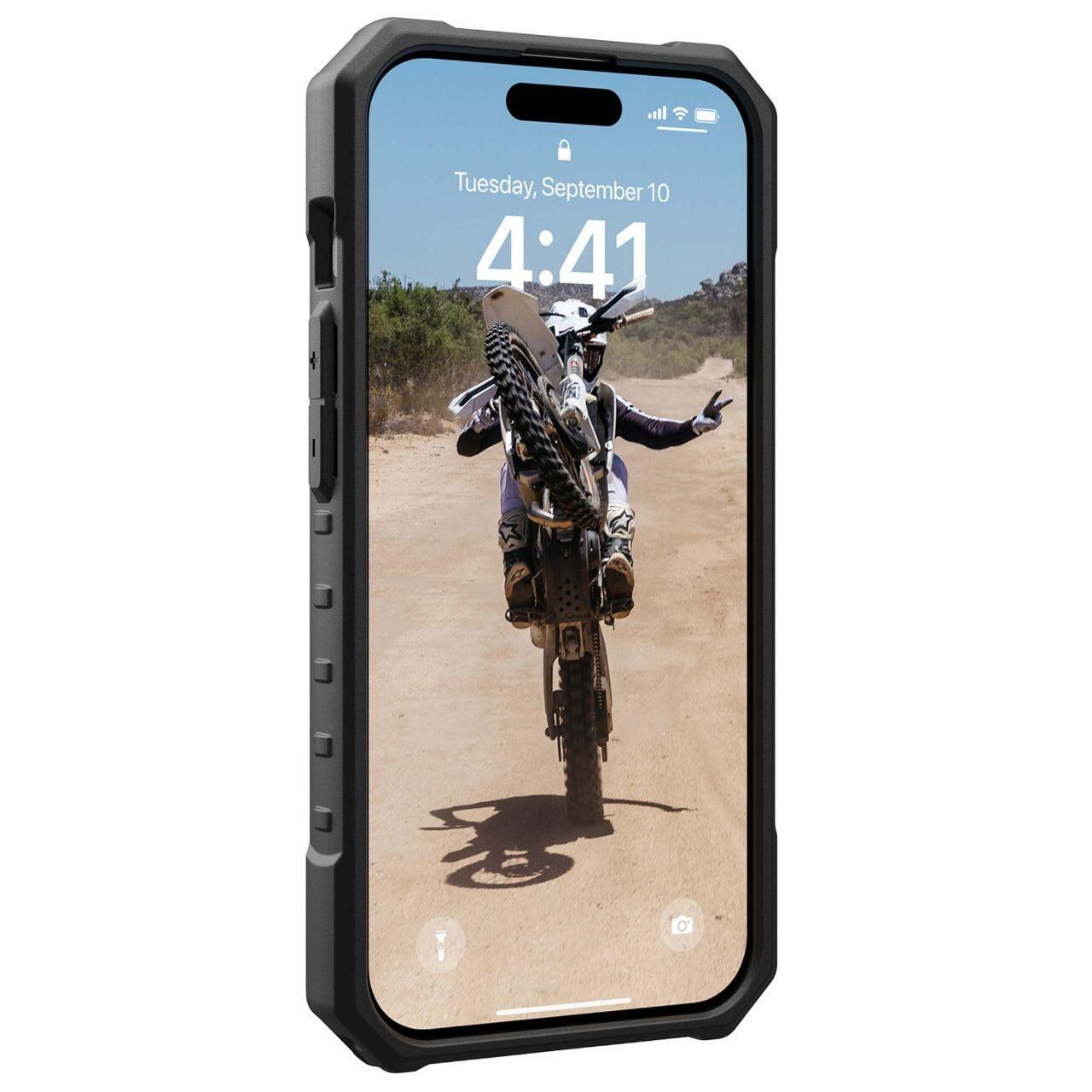 MagSafe Case for Apple iPhone 15 Pro, Urban Armor Gear, Pathfinder, Silver